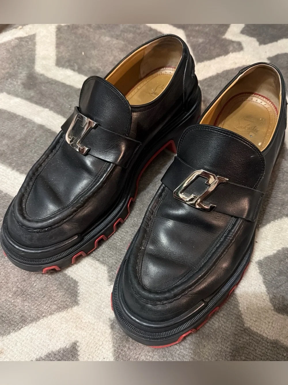 Men’s sz 11 Christian Louboutin CL Moc Dune Platform Loafers